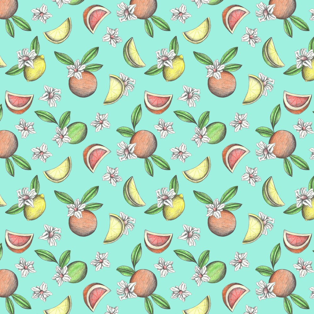 Colorful Citrus Fruits and Blossoms