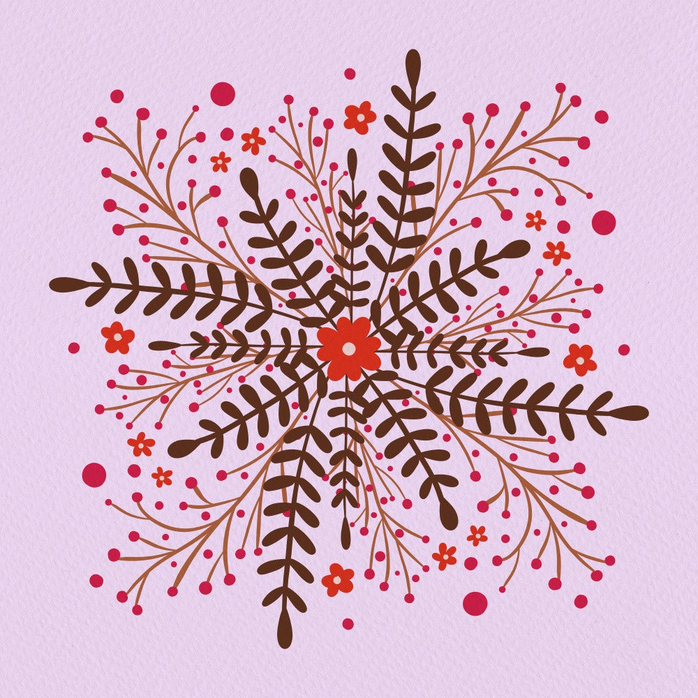 Circular Simple Flowers Red