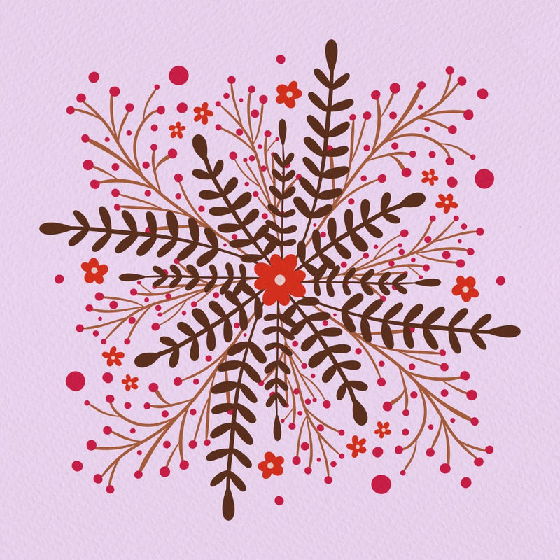 Circular Simple Flowers Red
