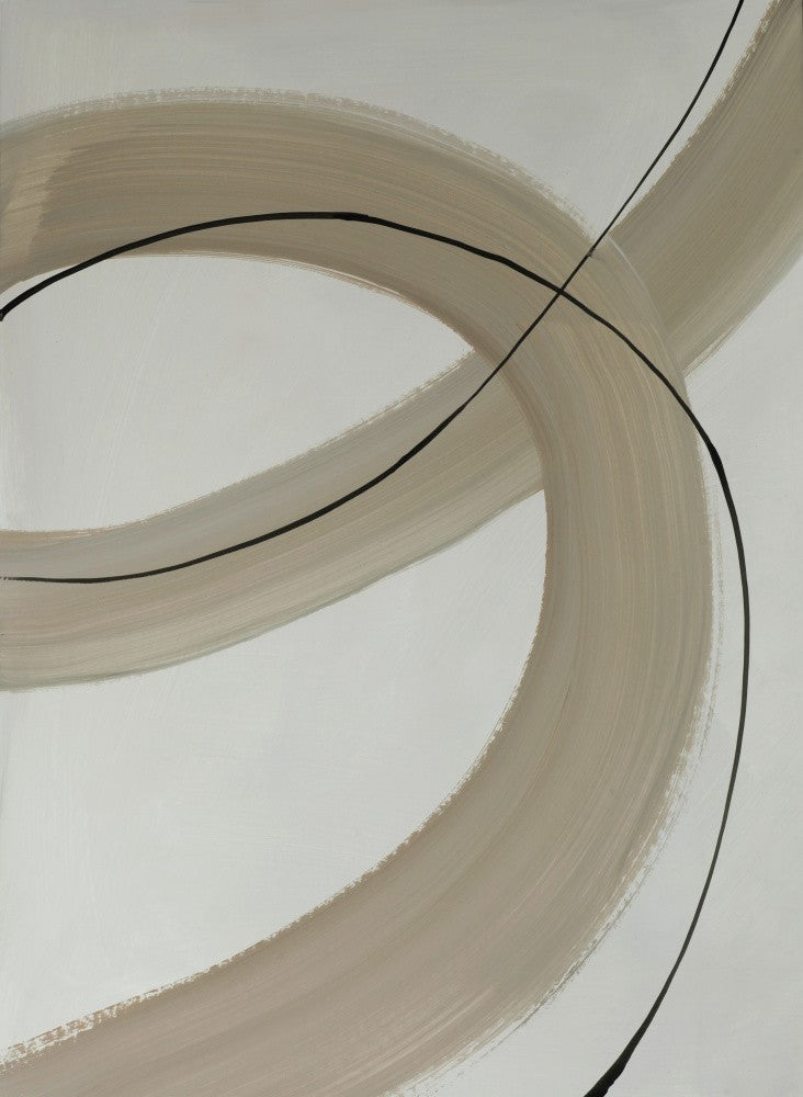 Sweeping Beige and Black Brushstrokes