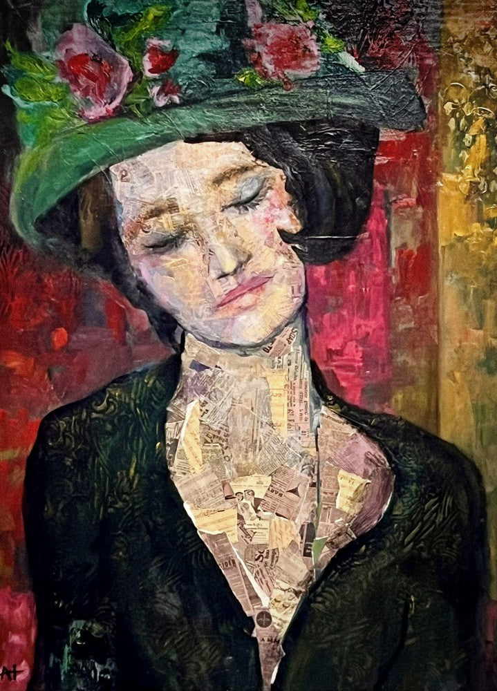 Frau in Vintage-Kleidung
