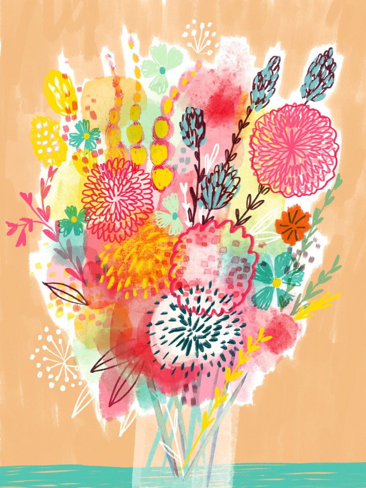 Vibrant Abstract  Bouquet