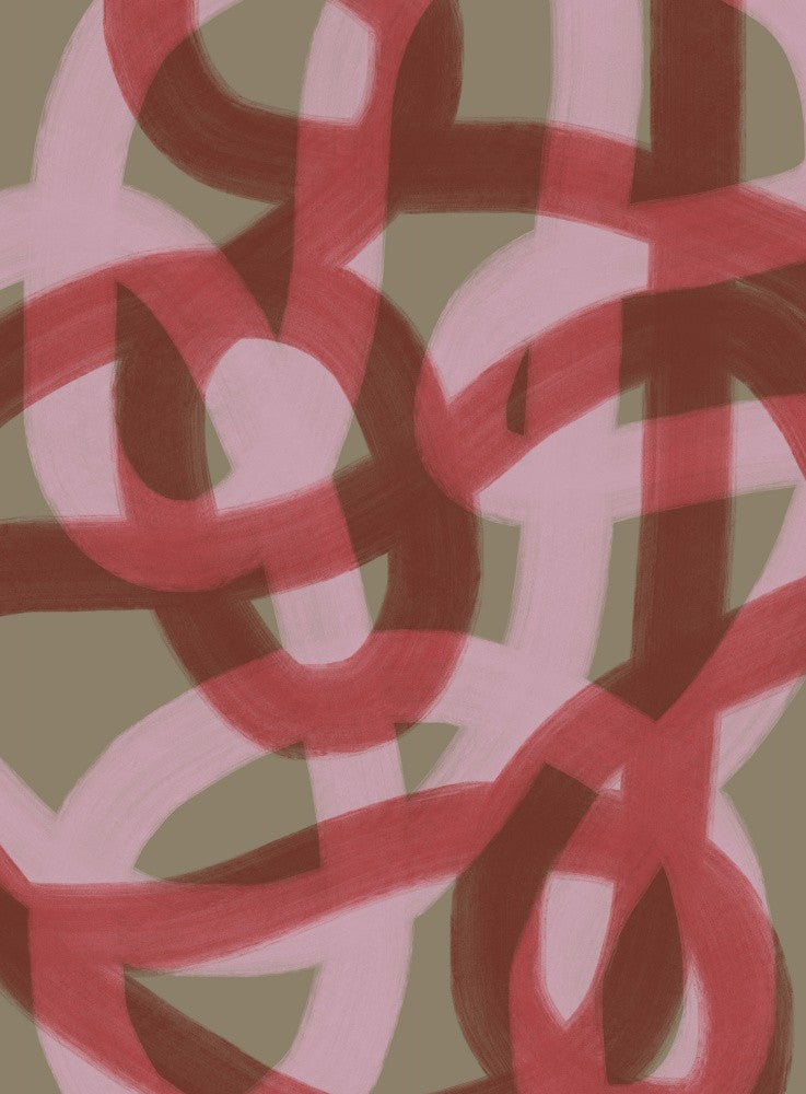 Intertwined Red and Pink Loops
