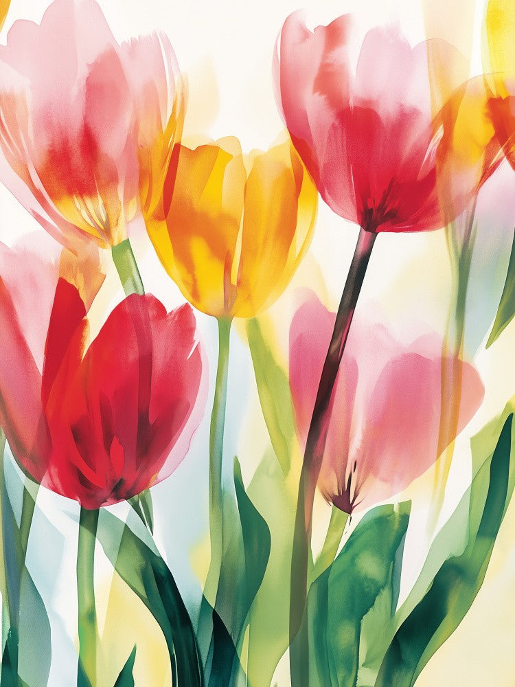 Lebendige rote und gelbe Tulpen