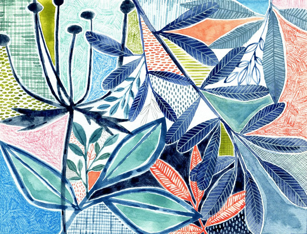 Layered Botanical Watercolour