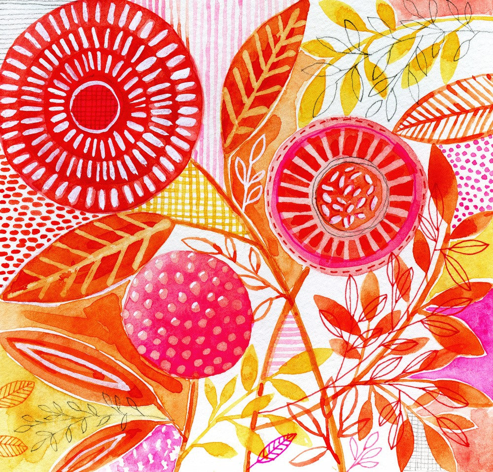 Layered Botanical Watercolour