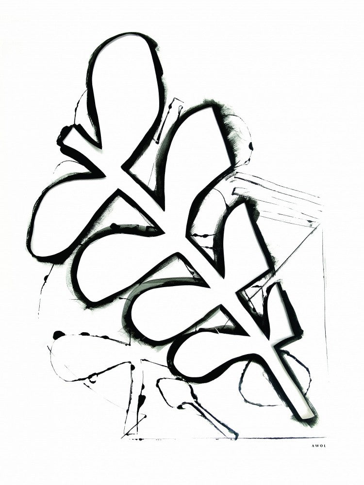 Black And White Abstract Leaf