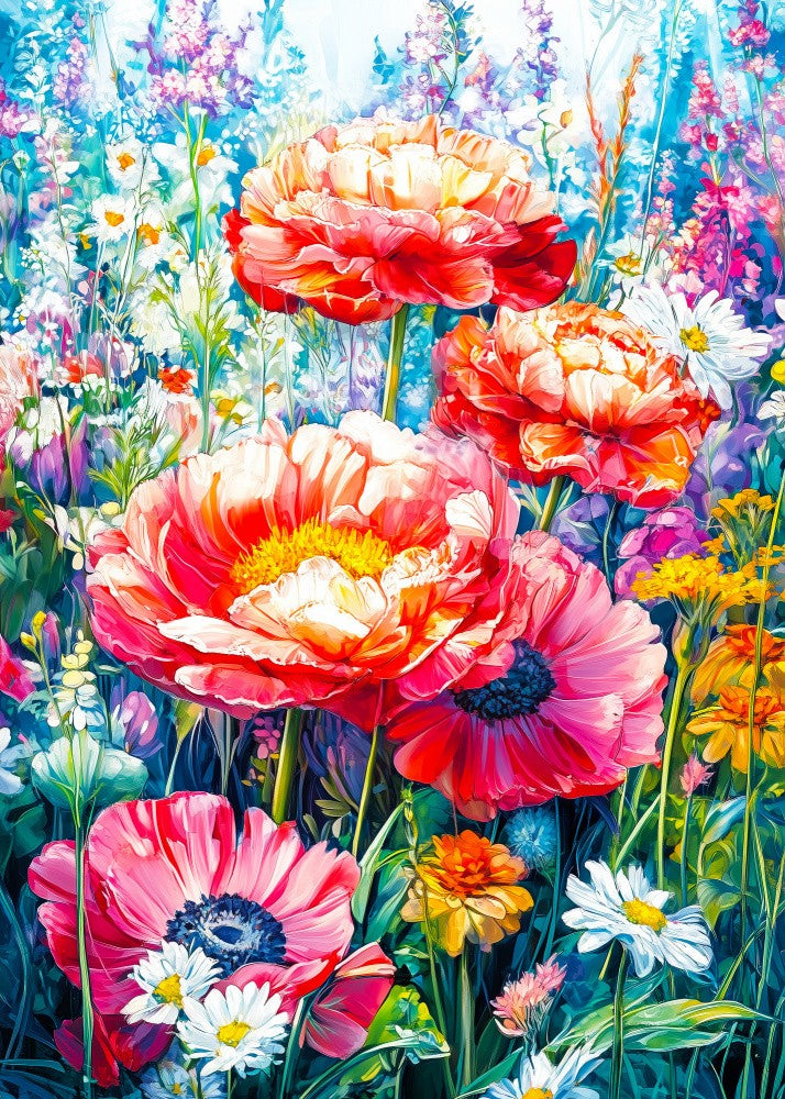 Wildblumenwiese Immergrüne Blumen