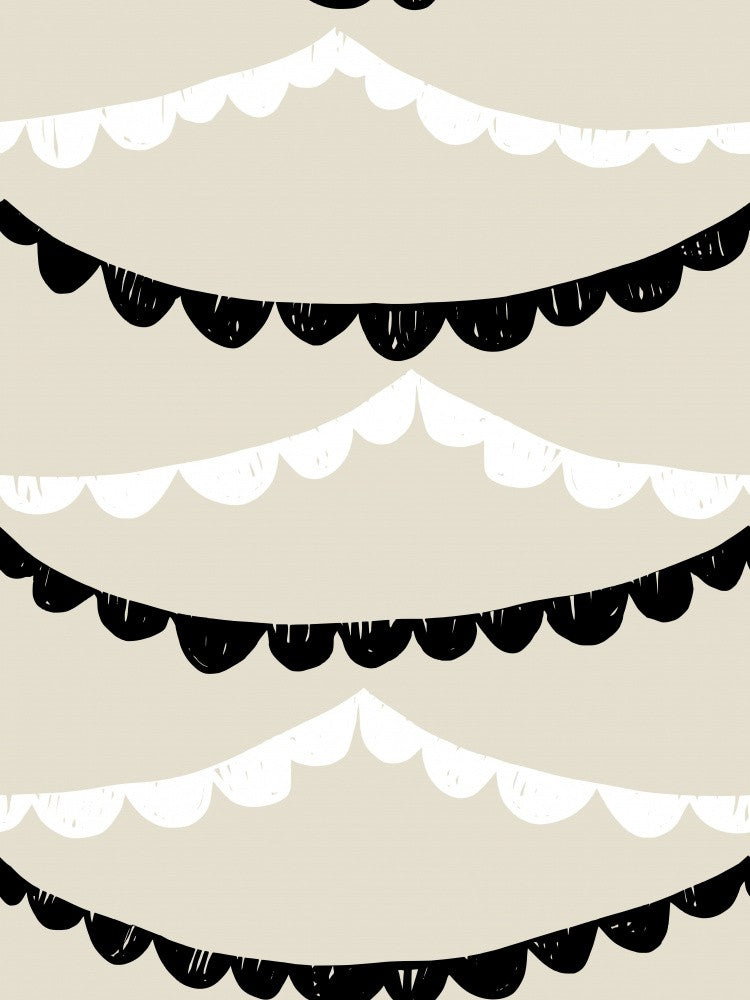 Muschelmuster in Schwarz und Weiß