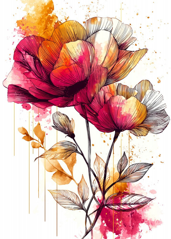 Flowers With Detailed Linework