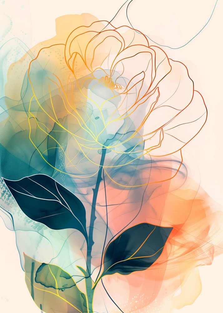 Immergrüne Grafische Blumen