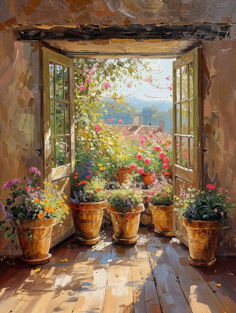 Vibrant Garden With Blossoming Flowers