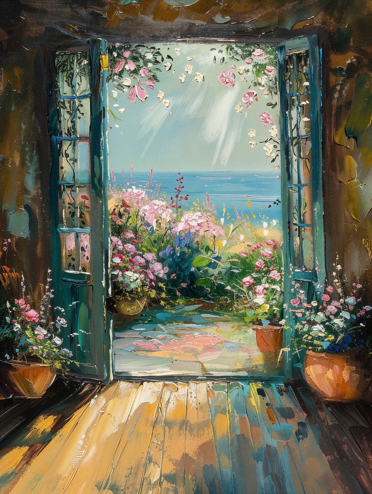 Vibrant Garden With Blossoming Flowers