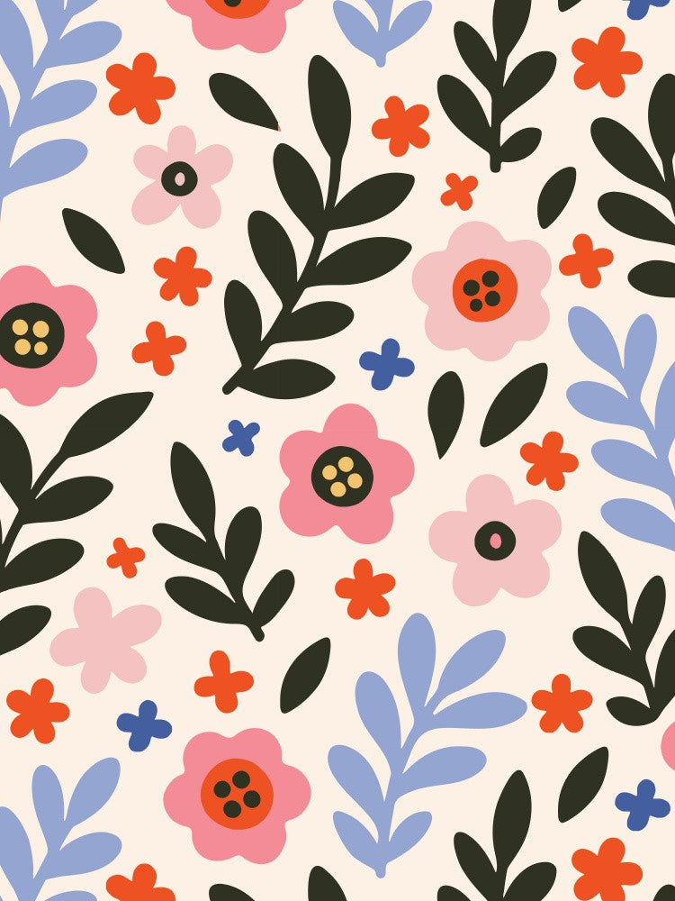 Colorful Flower and Bold Leaves