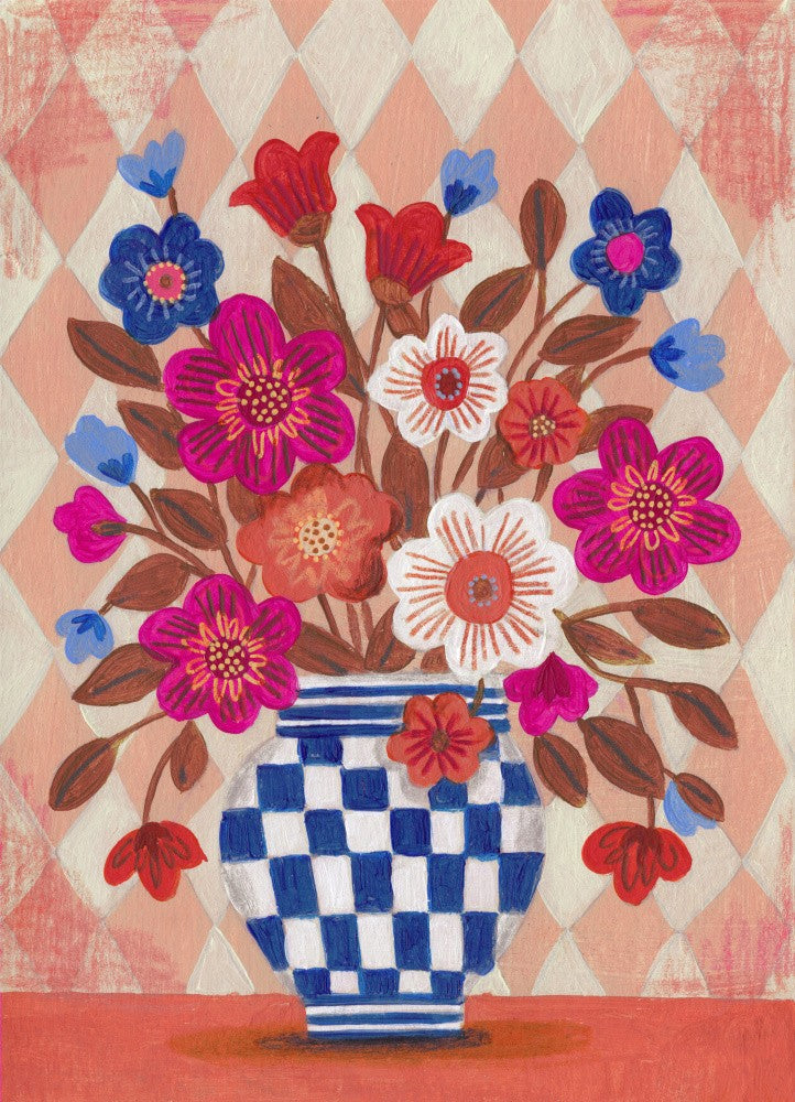 Vase Flowers Brights &amp; Blues