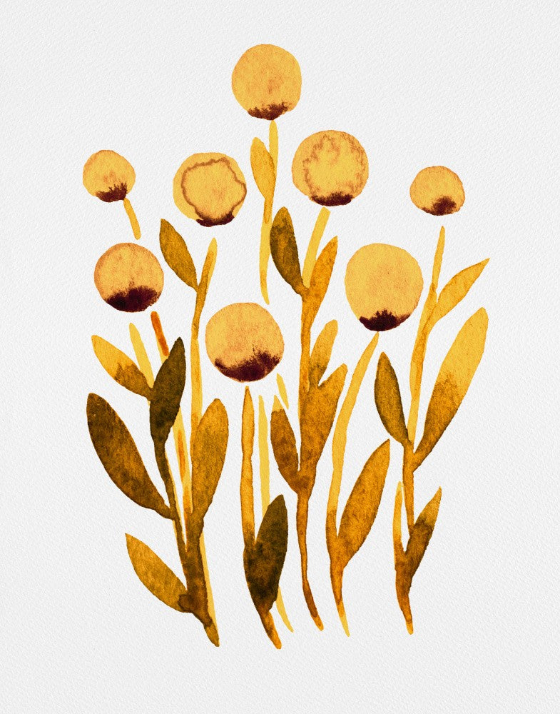 Delicate Flowers with Soft Golden Leaves