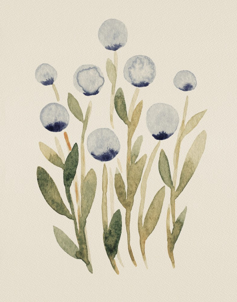 Delicate Flowers with Soft Green Leaves