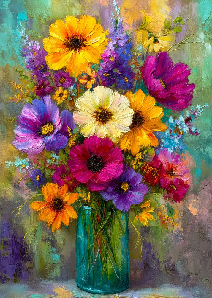 Evergreen Green Painterly Florals 2