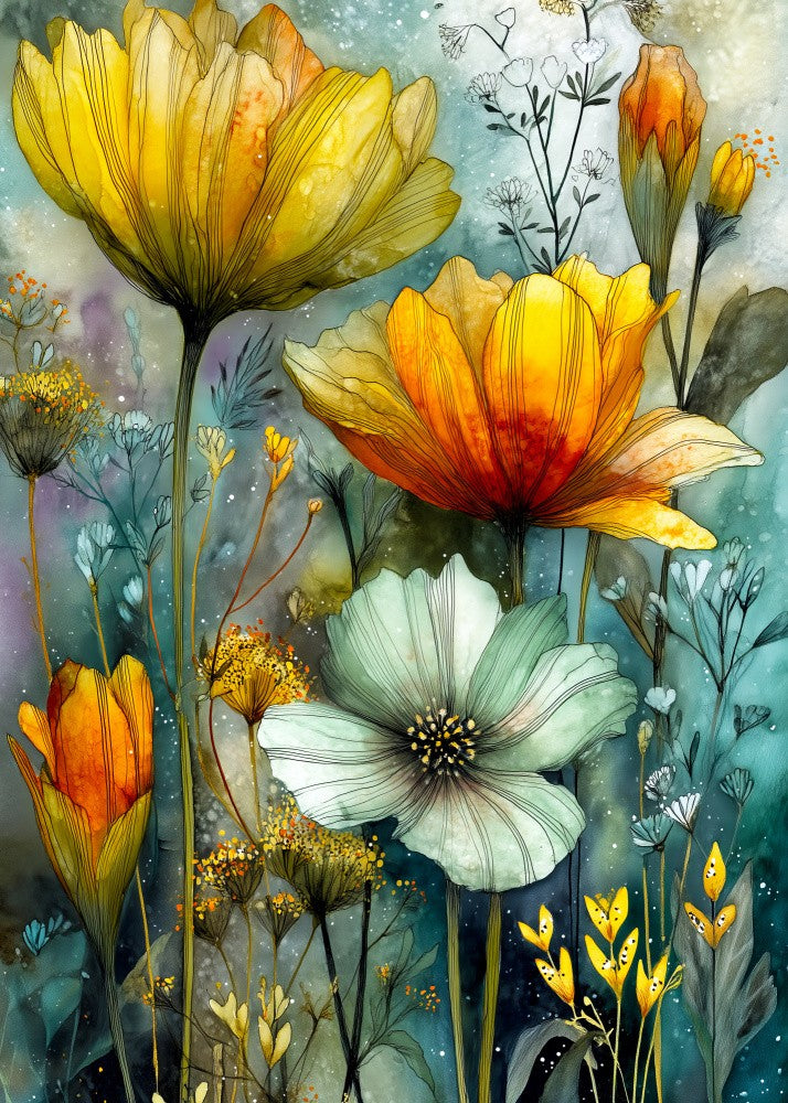 Evergreen Green Painterly Florals 20