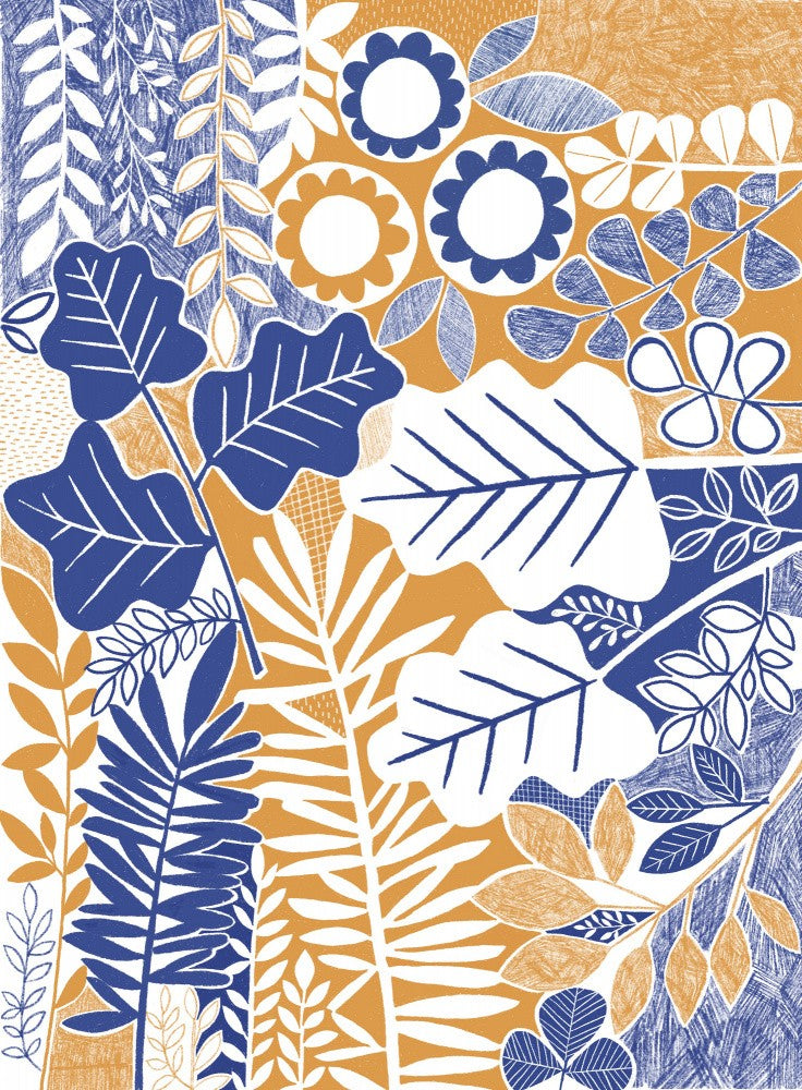 Modern Botanical  Mustard &amp; Cornflower