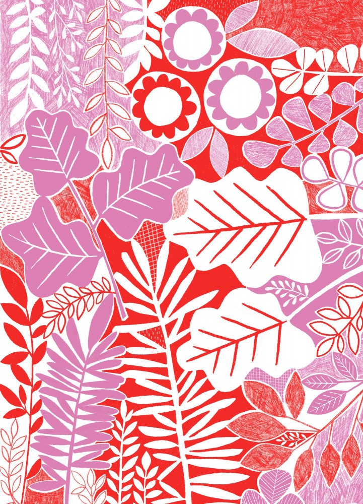 Moderne Botanische Lavendel & Rot