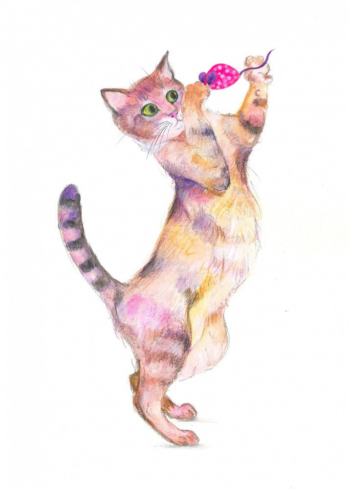 Rainbow Cat with Mouse