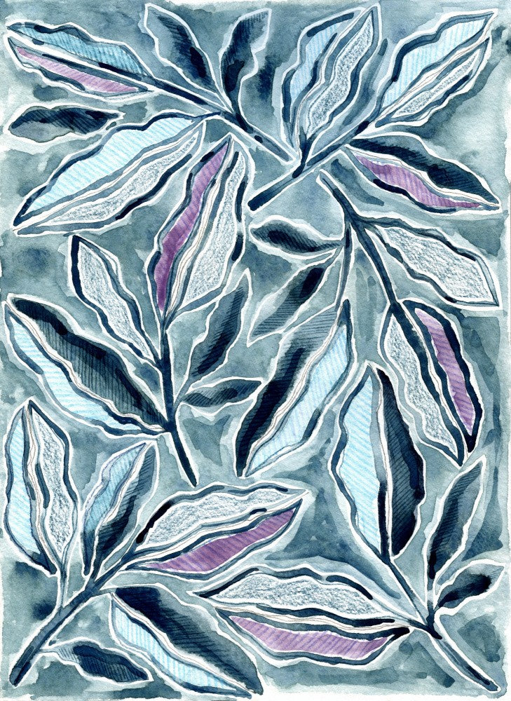 Blaue & Lavendel Blätter