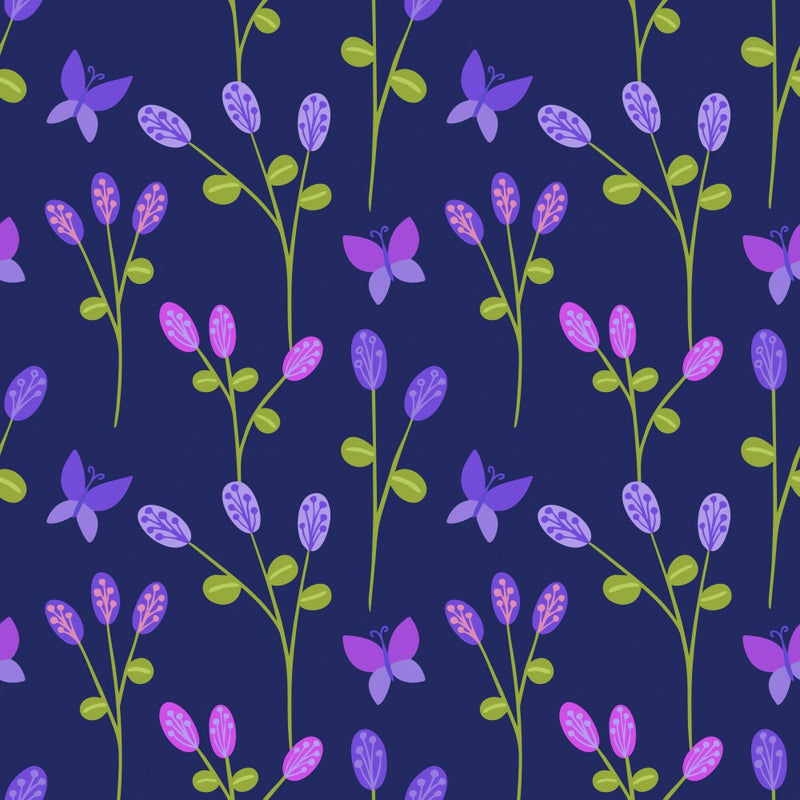 Swedish Meadow Pattern Purple