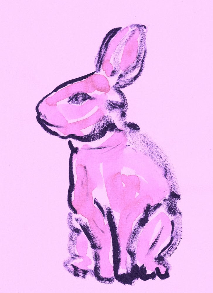 Pink Hare Silhouette