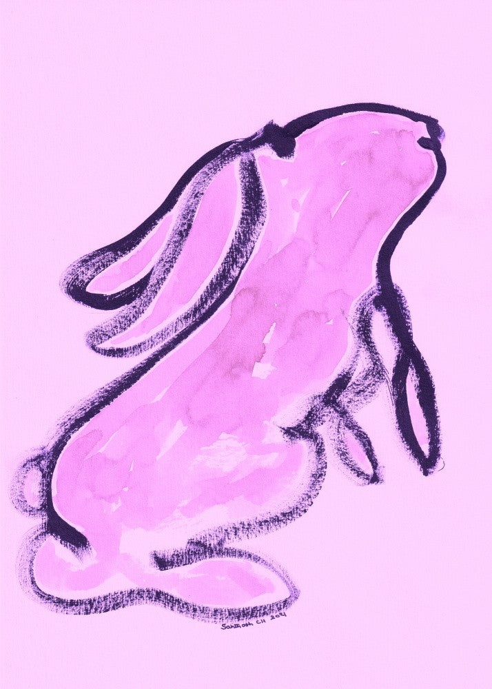 Pink Bunny Silhouette