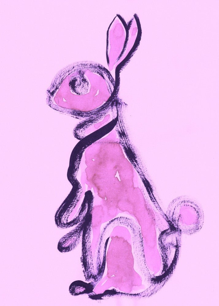 Pink Bunny Silhouette