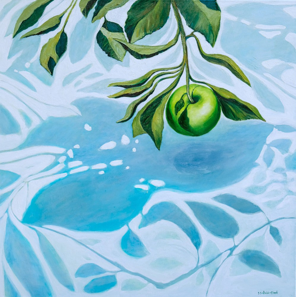 Vibrant Green Apple Hanging