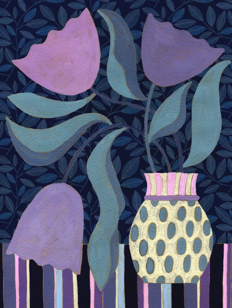 Lavendel-Tulpen-Stillleben
