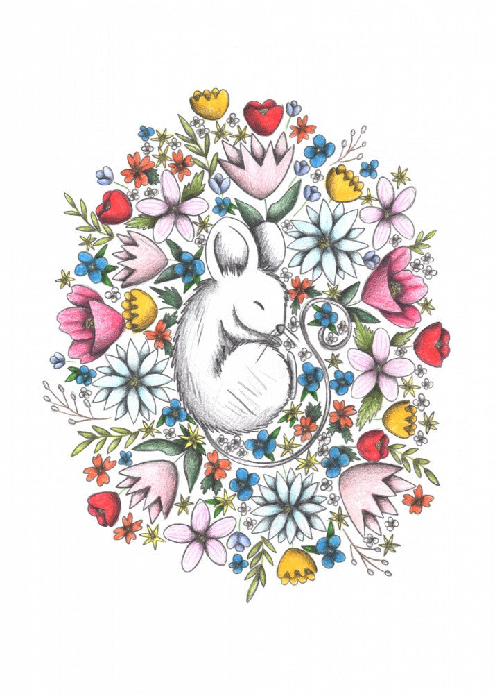 Mouse In The Midst Of Flowers