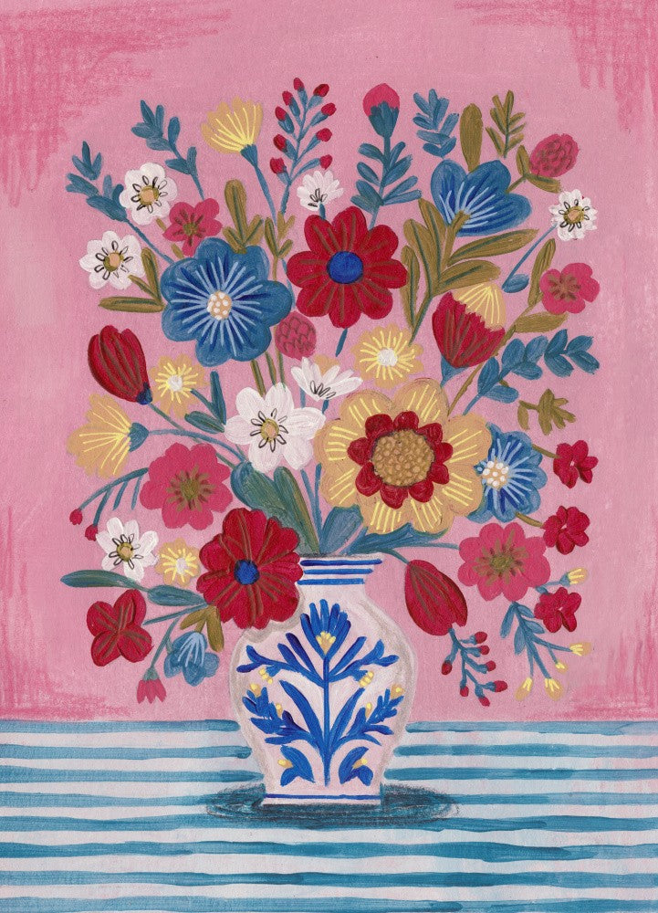 Vase Abundant Floral Still Life