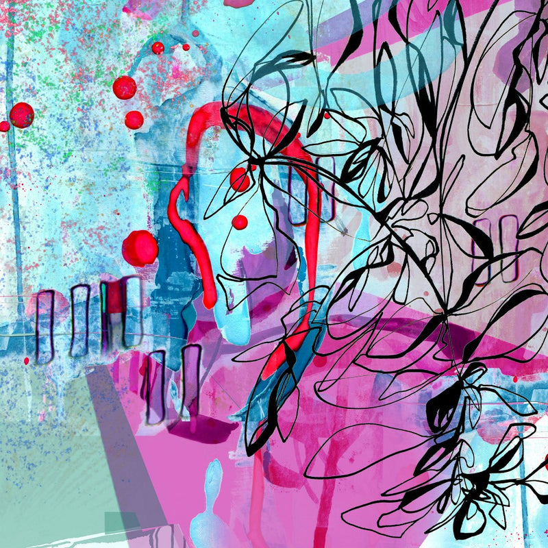 Dynamic Brushstrokes and Floral Motifs