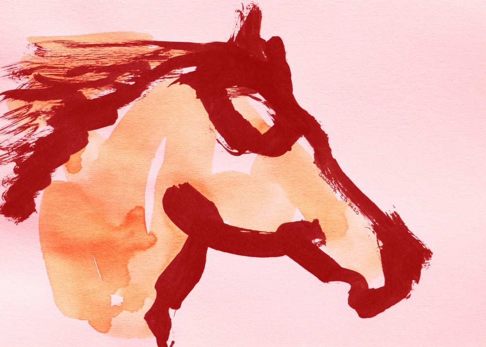 Crimson Equine Brushstroke