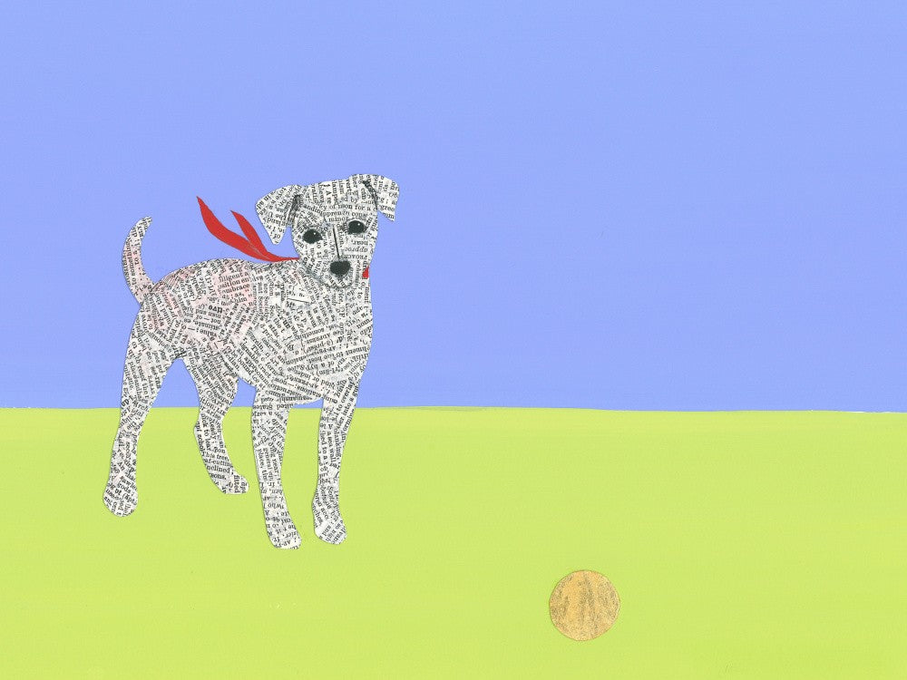 A Playful Dog Wearing a Red Scarf