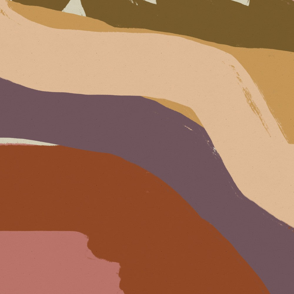 Brush strokes in terra, purple, yellow, green