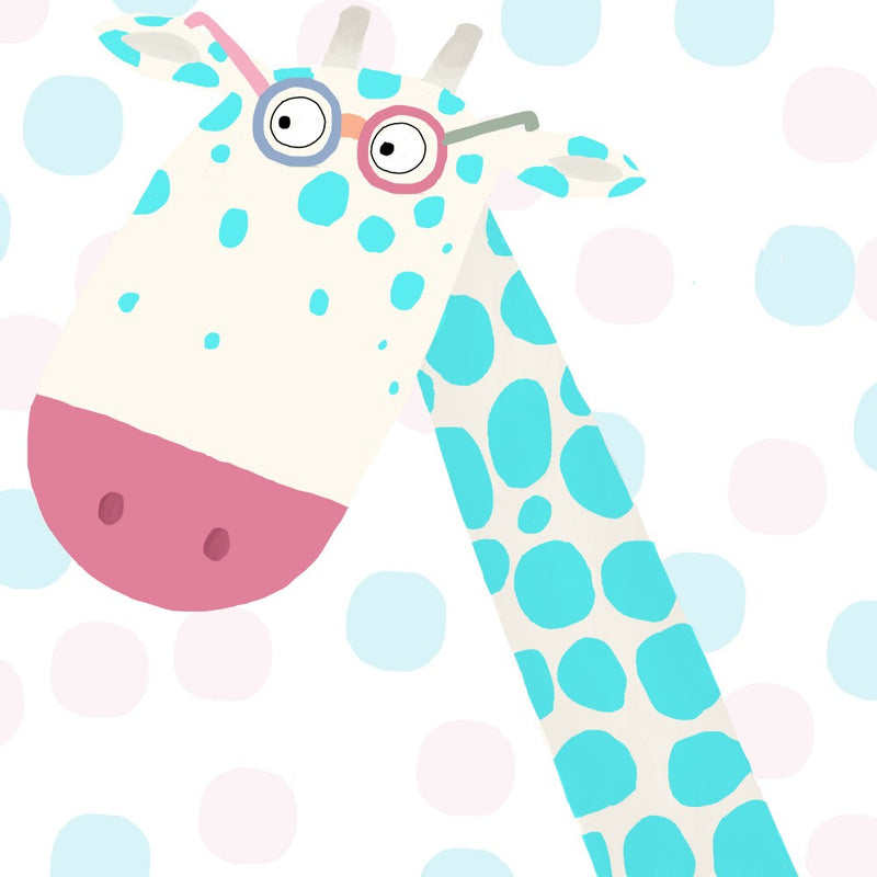 Cute Giraffe with Electric Blue Spots