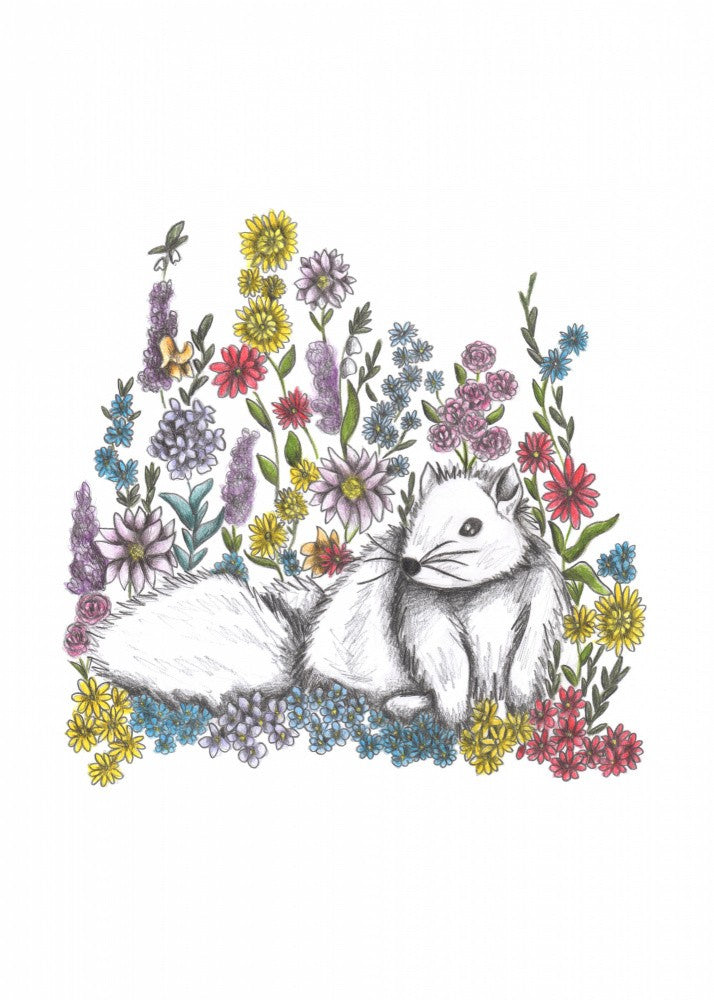 Squirrel in Bloom Garden