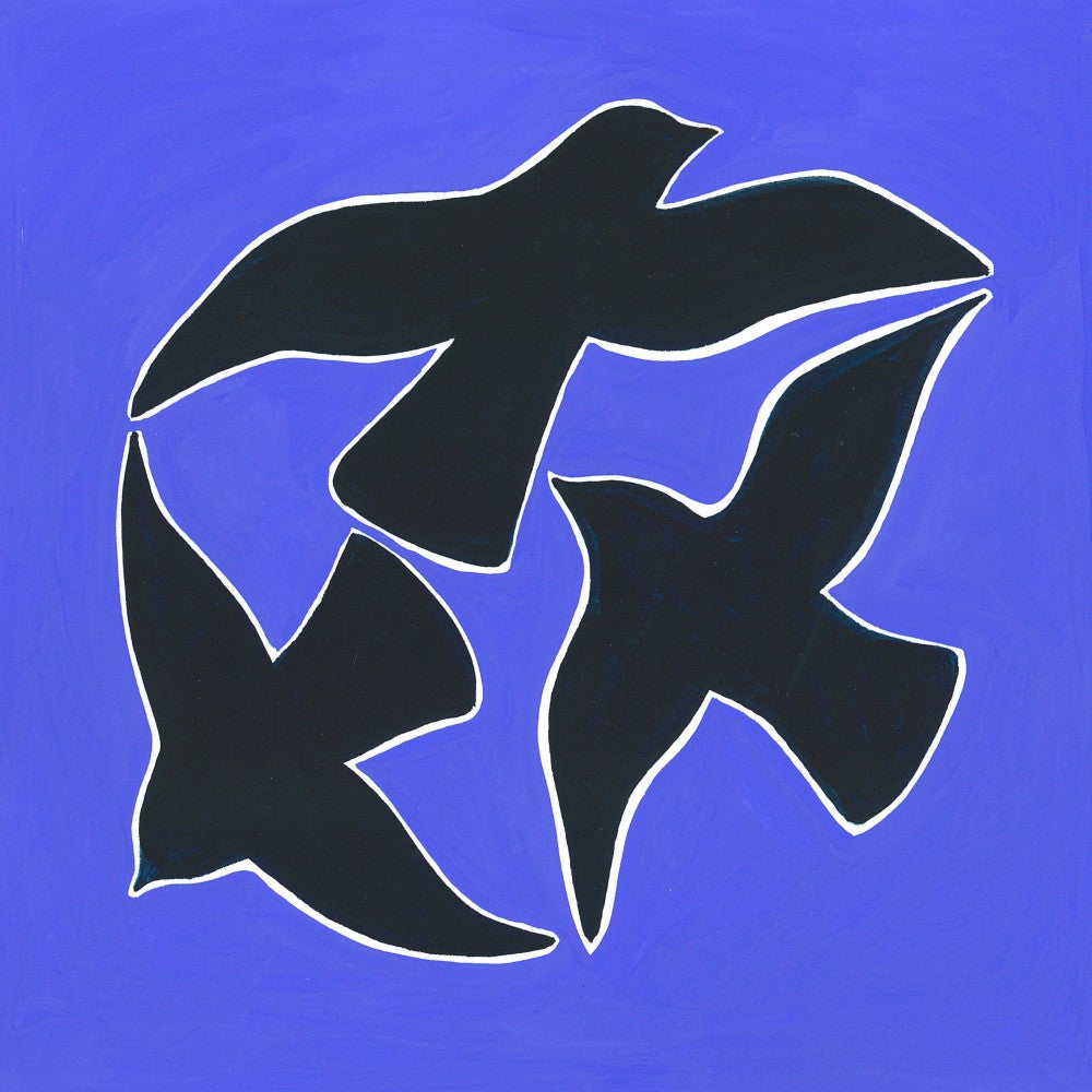 Black Birds On Blue