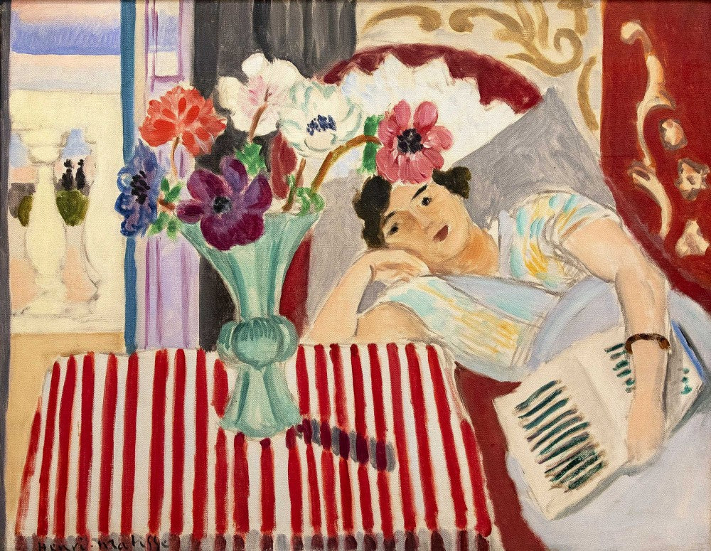 Femme Et Anémones