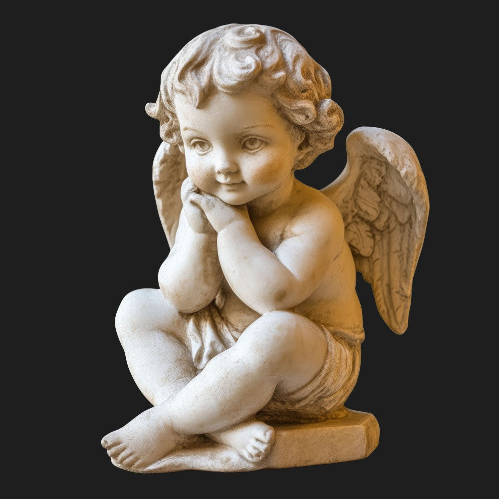 Renaissance Statuette Winged Child Figure