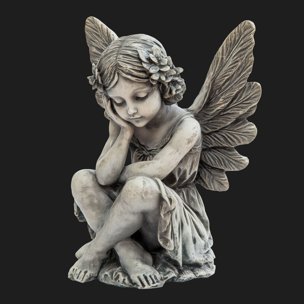 Renaissance Statuette Winged Sprite Girl