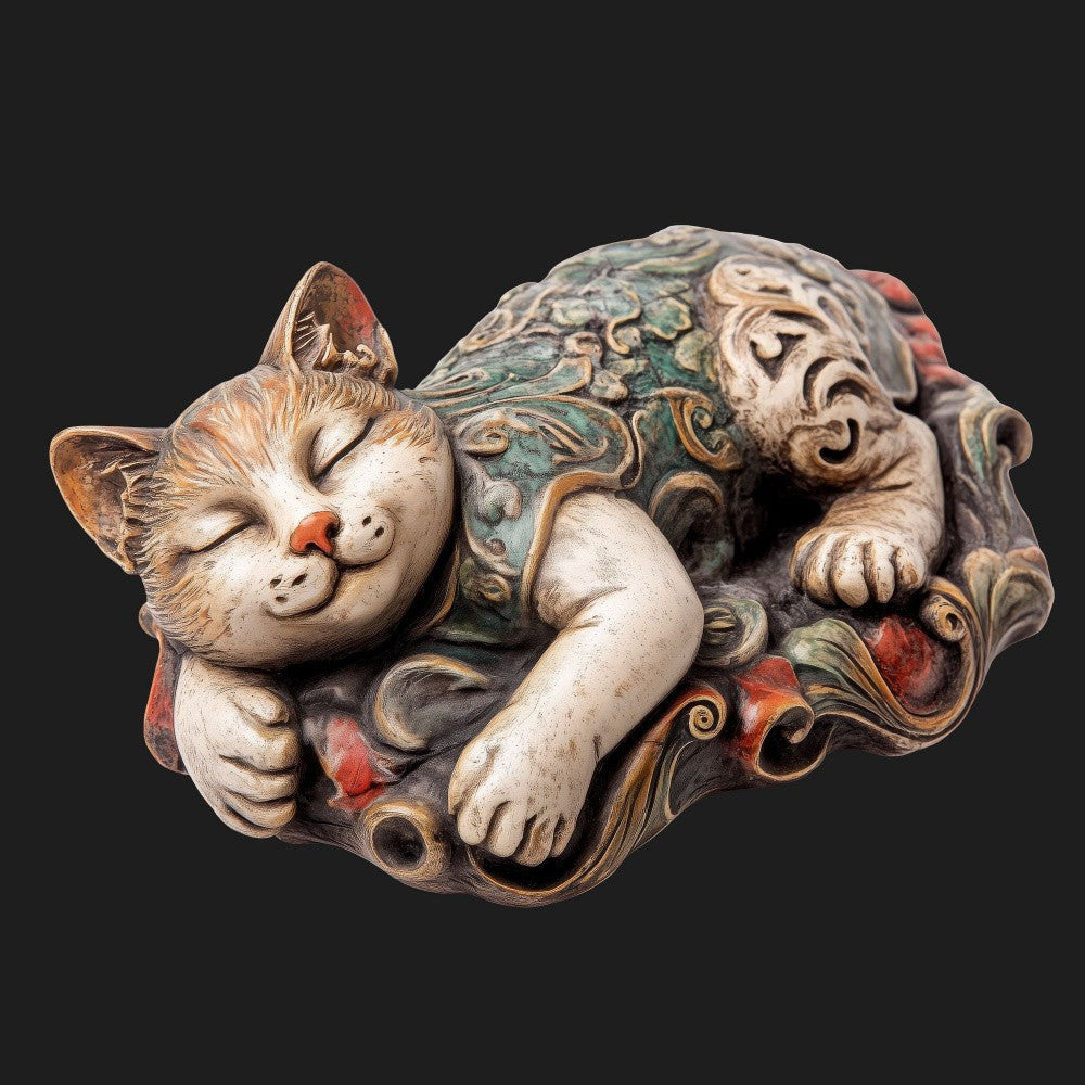 Renaissance Statuette Royal Slumber Cat