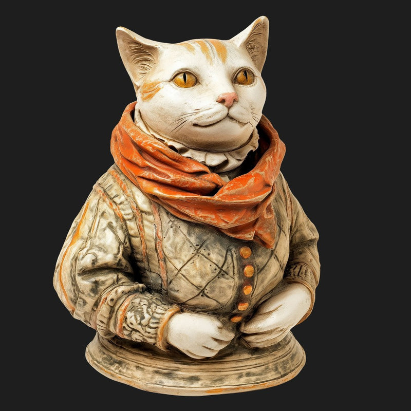 Renaissance Baron Cat Bust