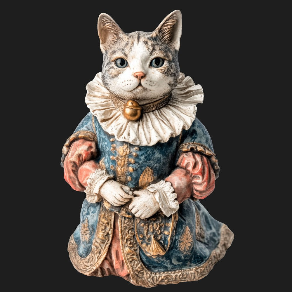Renaissance Statuette Vintage Dressed Feline