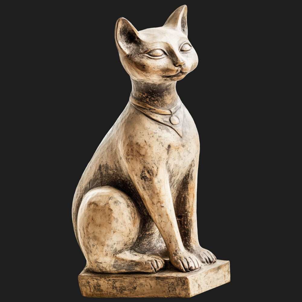 Renaissance Poised Cat Sculpture