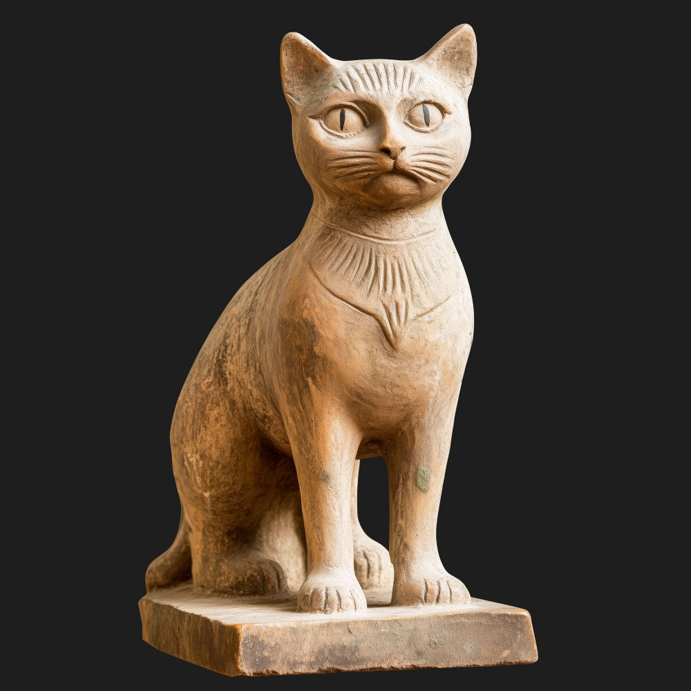 Renaissance Statuette Dignified Cat Observer